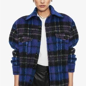 Anine Bing Blue Plaid Jacket